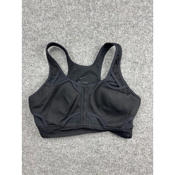 Nike Other - Nike Sports Bra Womens Large Black Dri-FIT ADV Front Zip Racerback Padded Mesh